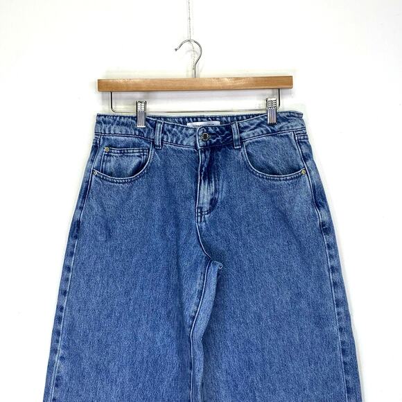 WeWoreWhat Relaxed Low Rise Baggy Jeans Womens 27 Midi Blue Wide Leg Denim - Picture 4 of 10